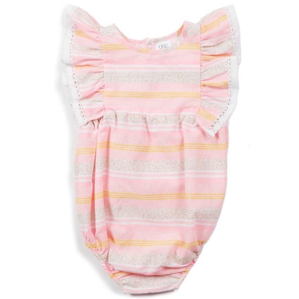 EGG Collective Baby Girl Remy Striped Ruffle Sleeve Romper 6 months - Picture 8 of 8